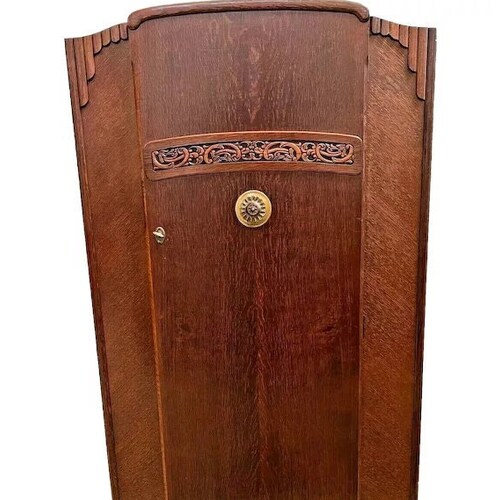 Art Deco Wardrobe Armoire Locking Door Shelf Etsy