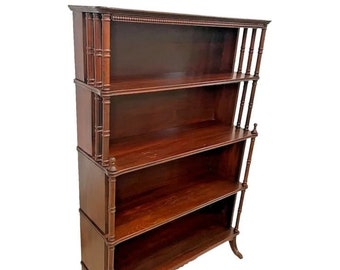 Mahogany Bookcase Etagere Hand crafted Five shelves Chippendale Style Claw feet