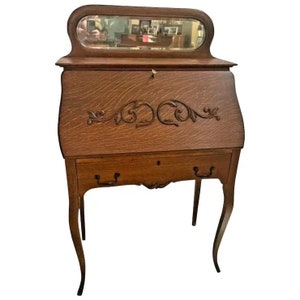 Antique secretary desk with mirror deals