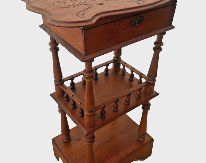 Used Knitting Table Antique Victorian Sewing Knitting Table Storage Cabinet Two Lower ...