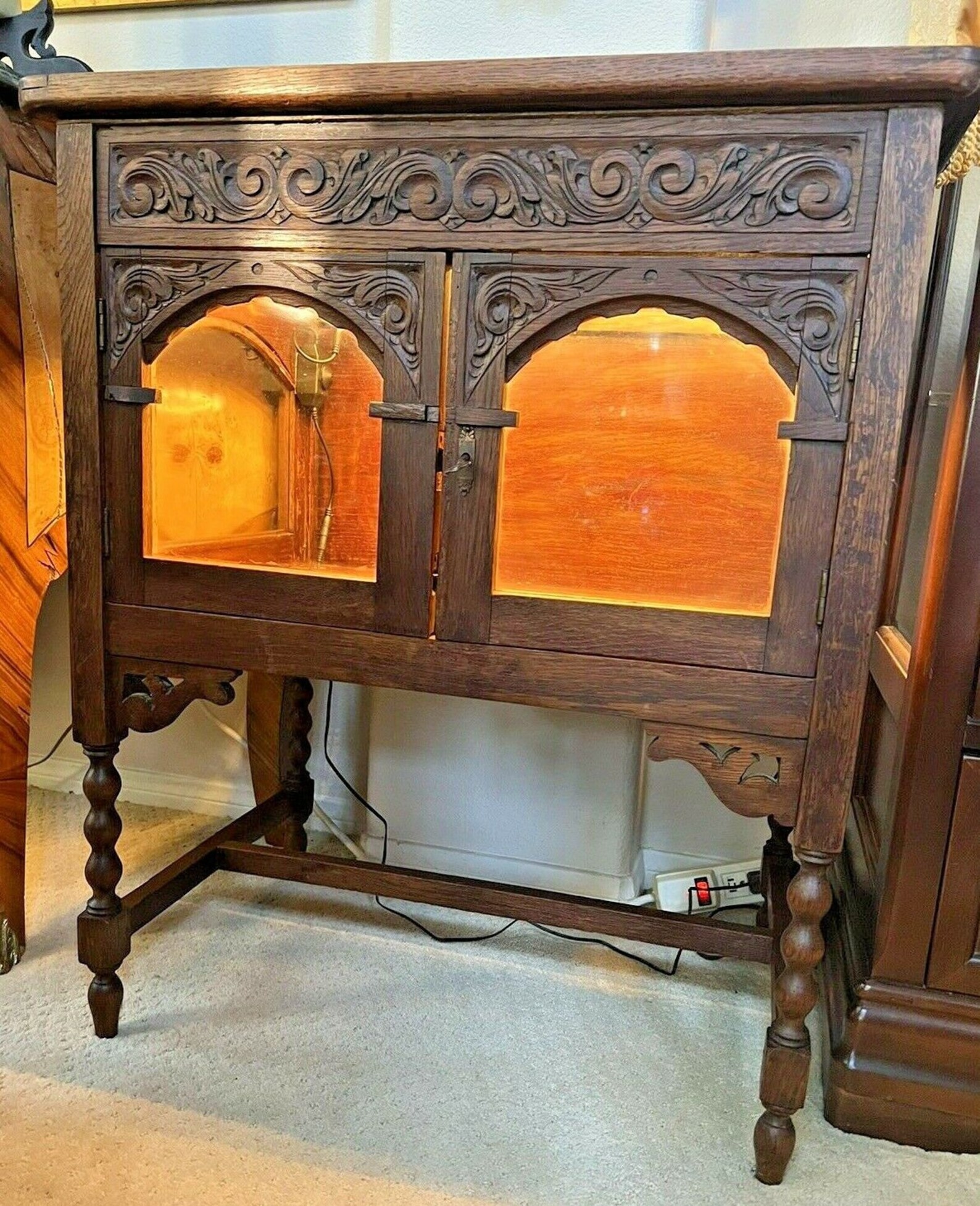 China Curio Lighted Locking Door Removable Serving Etsy