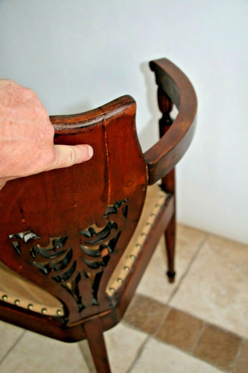 Antique French corner chair Hand Carved back with Etsy