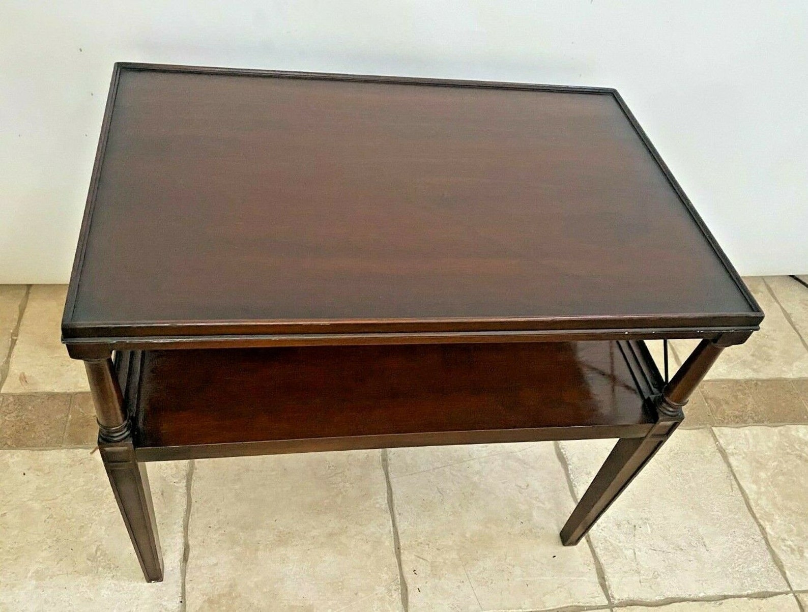 Vintage Hekman Table Bottom Shelf Two Tier Mahogany High Etsy