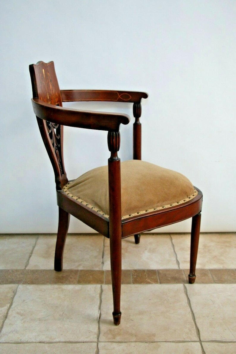 Antique French corner chair Hand Carved back with Etsy