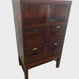 Antique Macey File Cabinet Stacking Bookcase Display Mahogany four drawers 1914