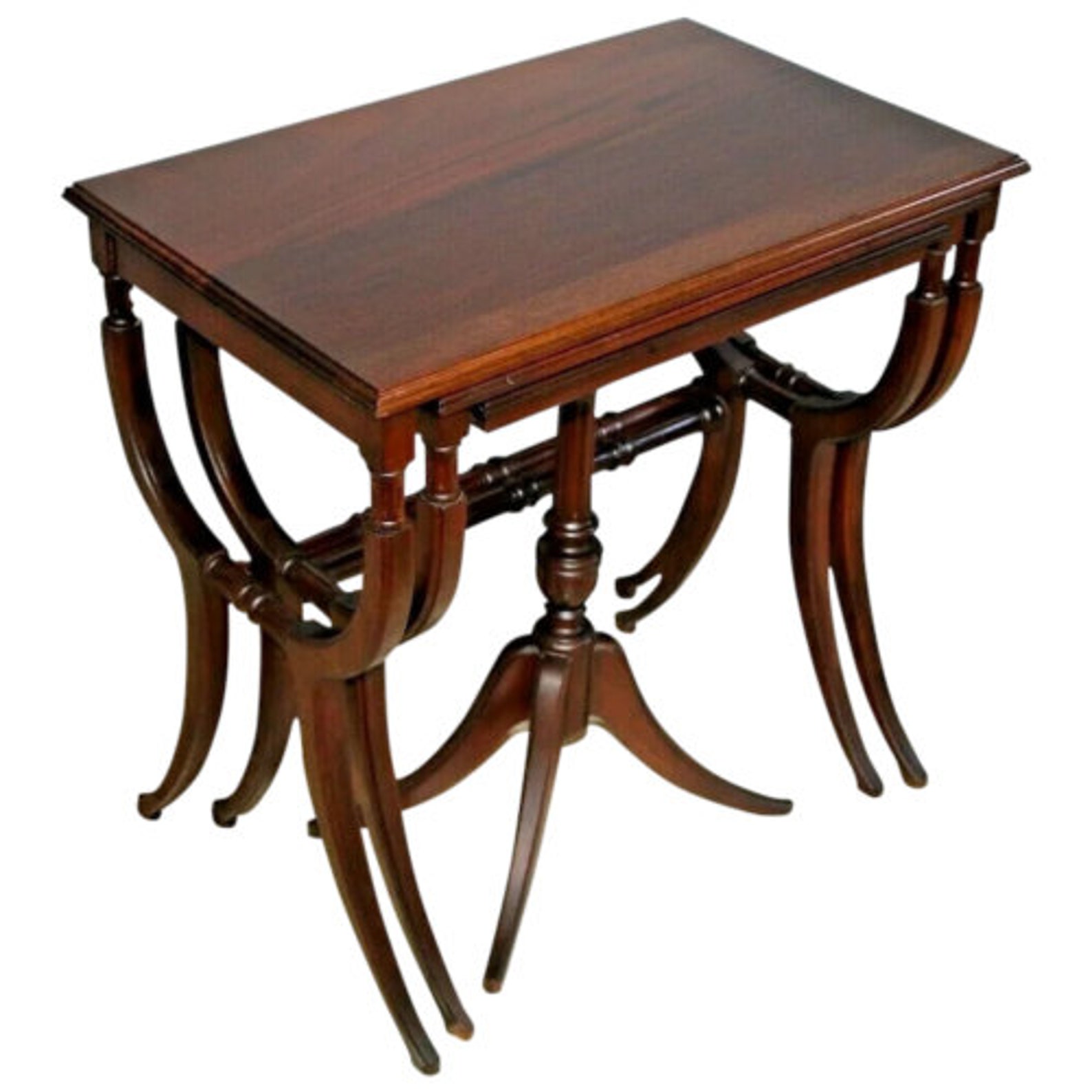 Antique Nesting Tables Set of 3 Solid Mahogany Roman Empire | Etsy