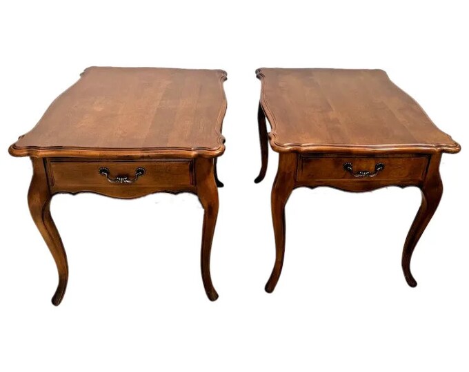 Ethan Allen Side Tables Maple Nightstands Single Drawer Etsy