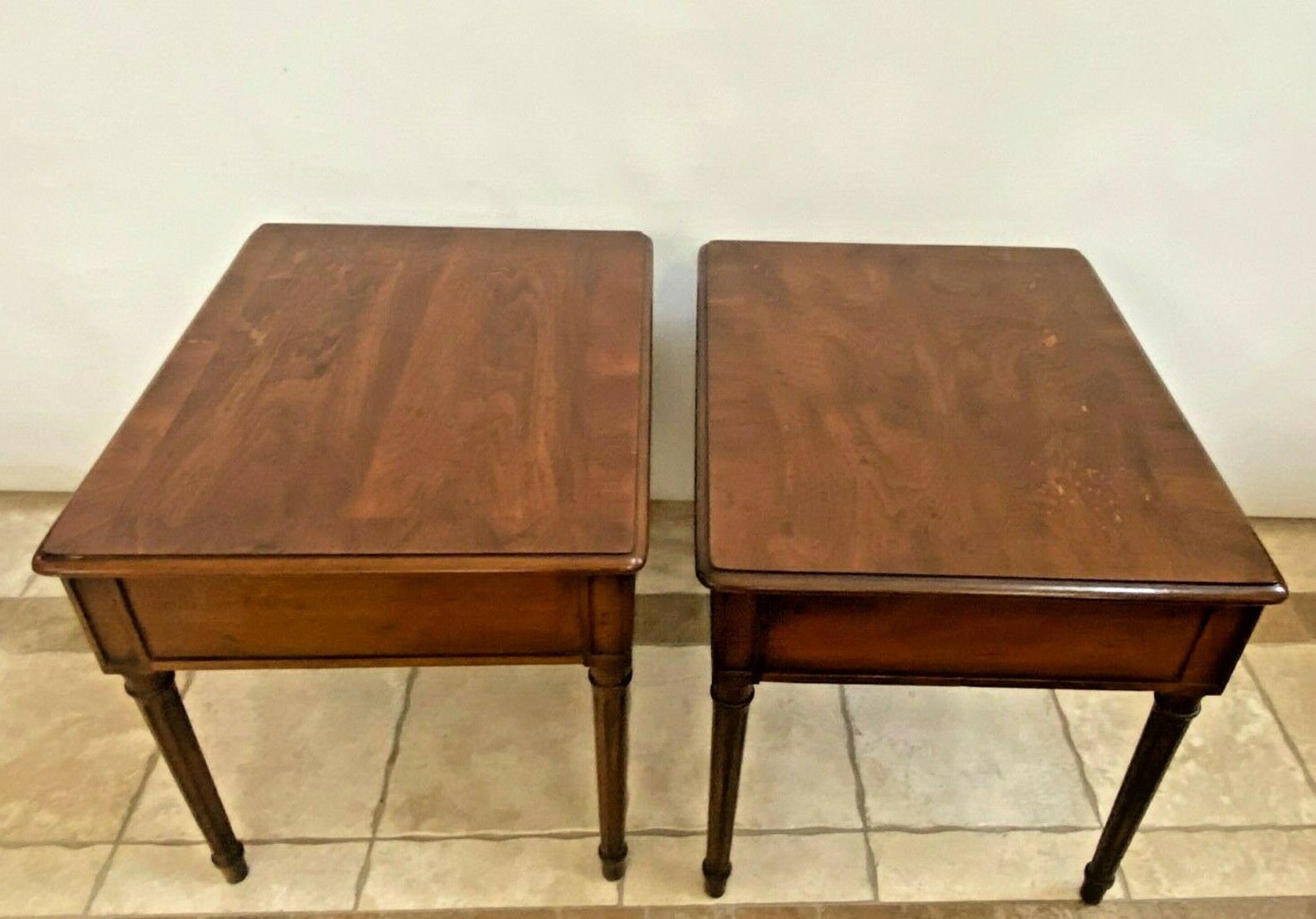 Vintage Pair of Henredon Side Tables Walnut Nightstands single Etsy