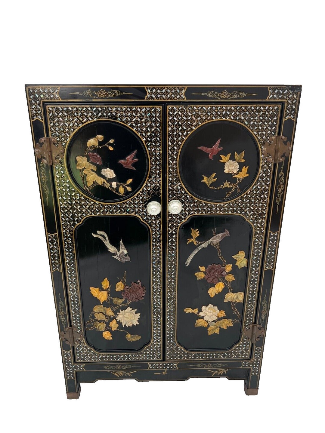 Mid Century Chinese Console Double Doors Interior Shelf Mother