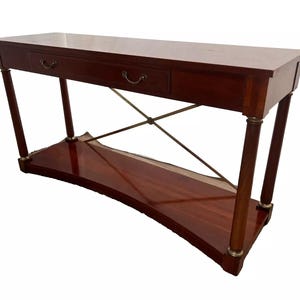Ethan Allen Sofa Table Console Large Drawer, Book Shelf, Cherry # 25-9506-265