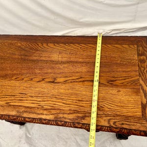 Antique Victorian Gothic Sofa Table Console Barley Twist Legs Two Drawers image 8