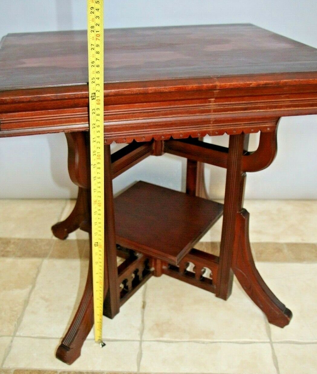 Antique Victorian Parlor Table Hand Carved Bottom Bookshelf Solid Mahogany  - Etsy, image size:1048x1237