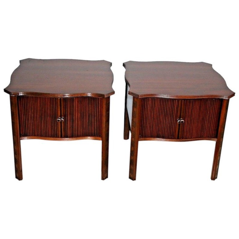Vintage Pair of Ethan Allen Nightstands End Tables Sliding