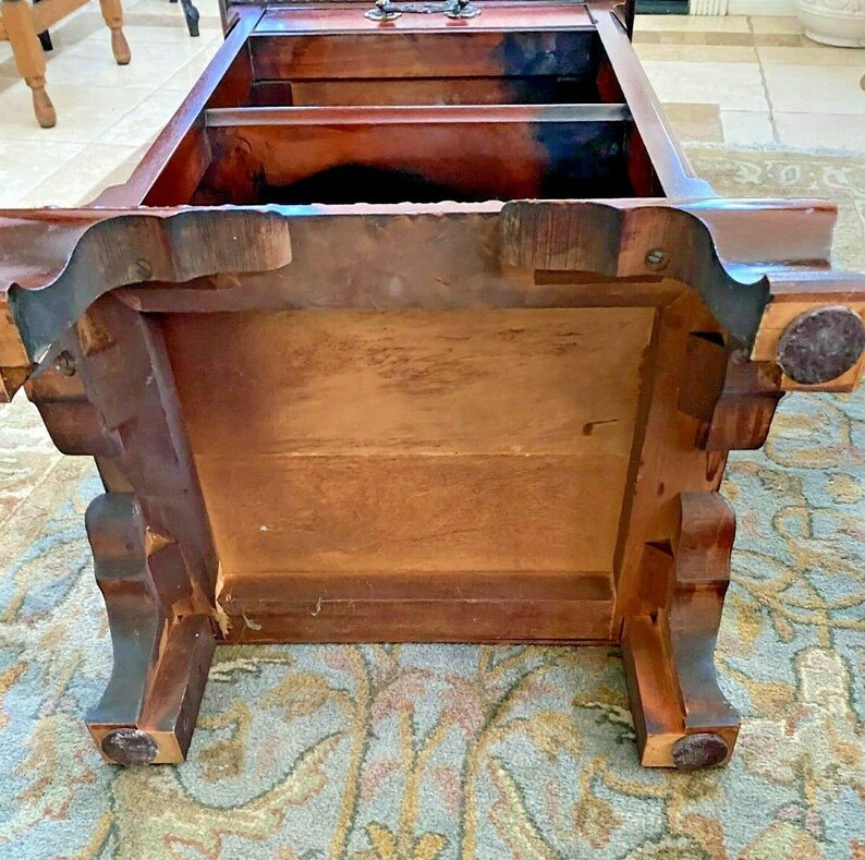 Vintage Drexel Side Table With Drawer and Bottom Shelf Carved Etsy