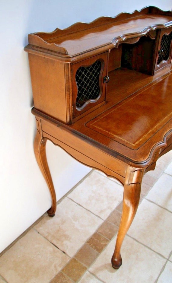 Vintage Hammary Chippendale Writing Secretary Desk Embossed 50