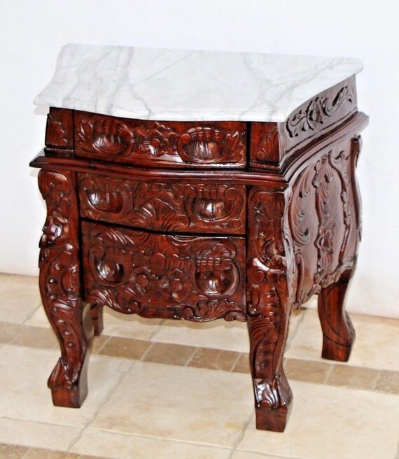 Stunning French Coastal Vintage Bombay Chest Hand Carved Shell Etsy