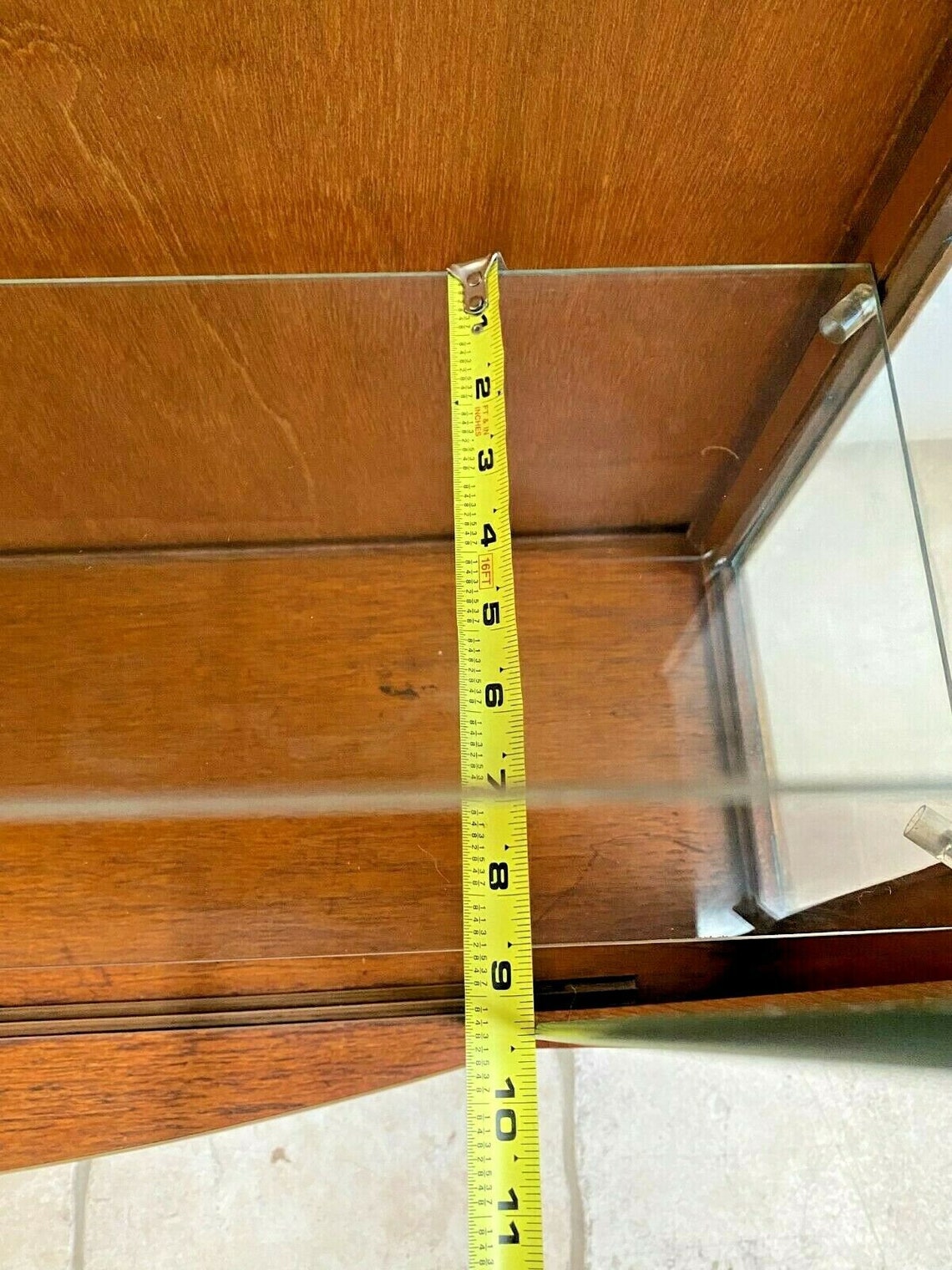 Mid Century Display Slim Bookcase Two Glass Doors and Etsy