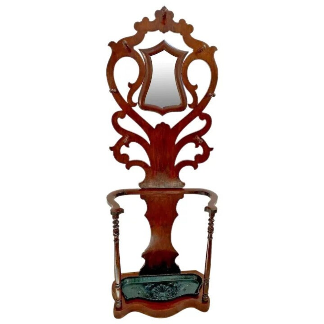 Art Nouveaux Hall Tree Umbrella Stand Large Cast Iron Drip Etsy