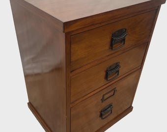 Vintage File Cabinet Mission Arts and Crafts style Three Drawers One Legal sz 1A