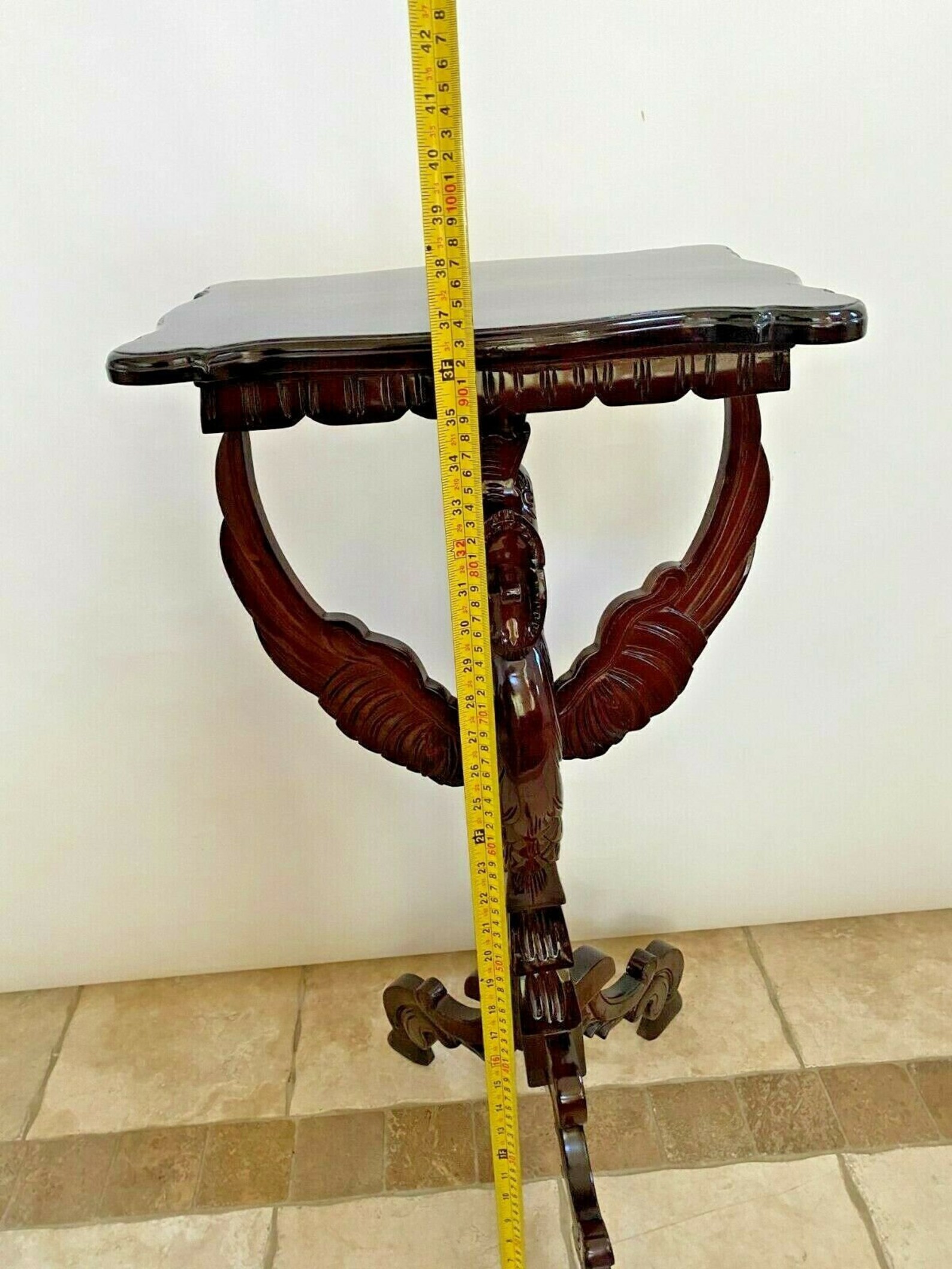 Antique Victorian Tall Table Plant Stand Carved Flying Fish Etsy