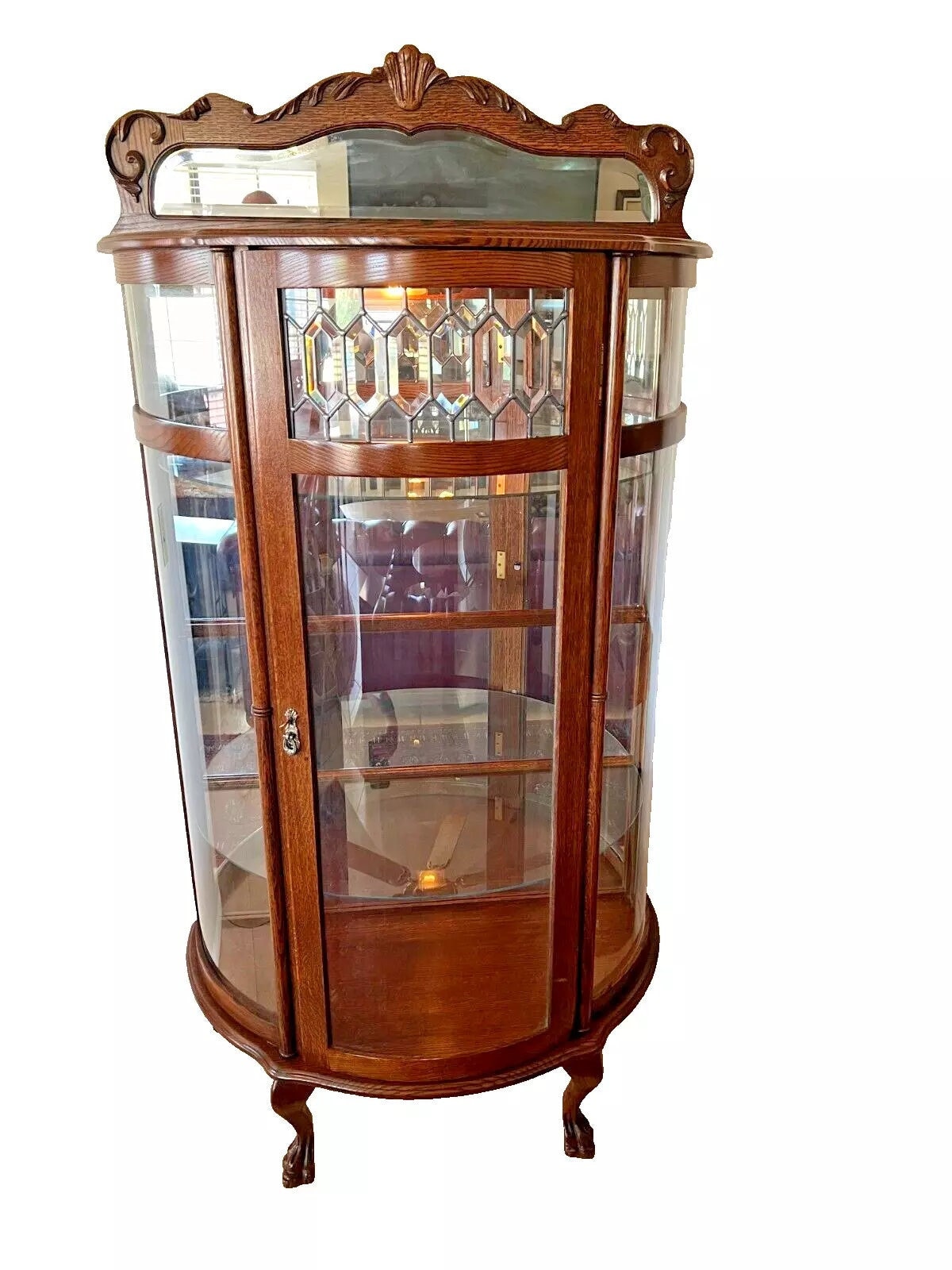 Antique beveled glass china cabinet discount