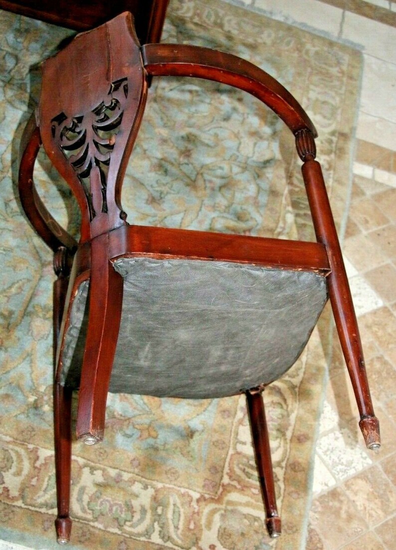 Antique French corner chair Hand Carved back with Etsy