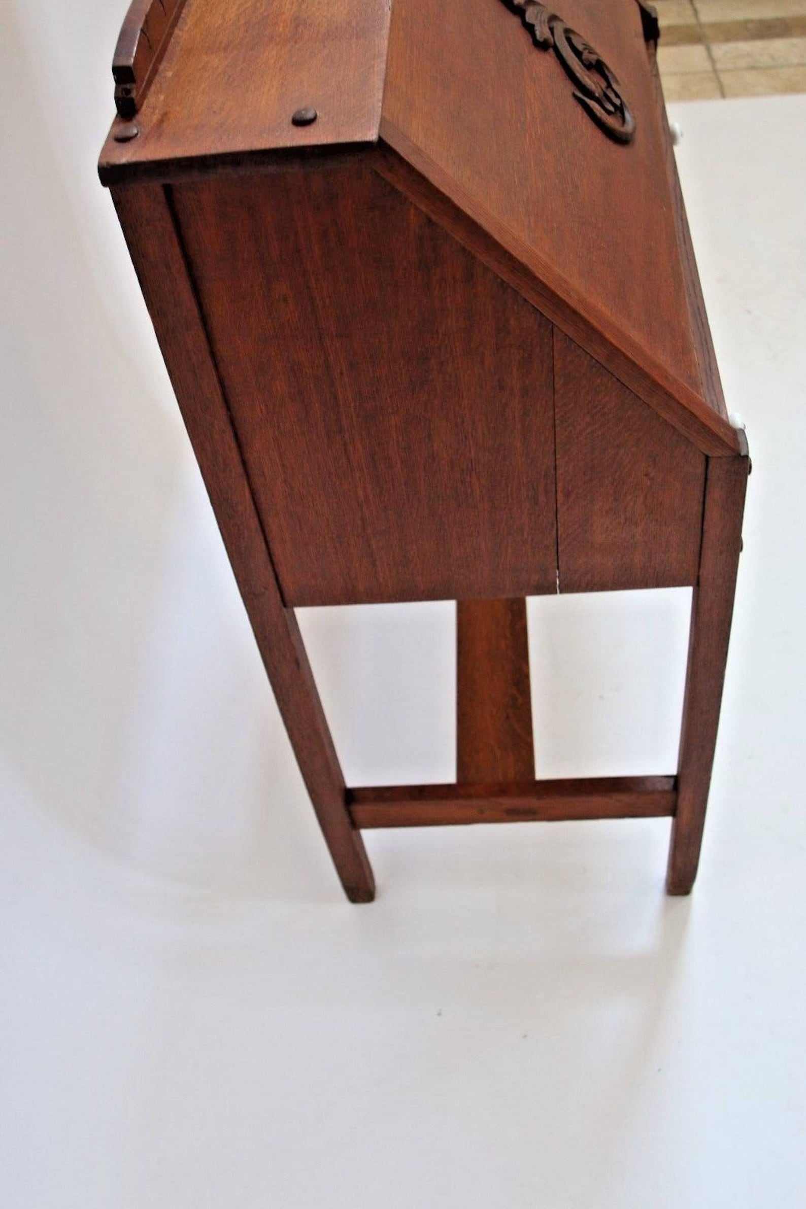 Antique Mission Style Secretary Writing Ladies Desk solid Oak Etsy