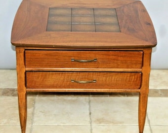 Vintage Lane Alta Vista Two Drawer Walnut Table With Center Insert