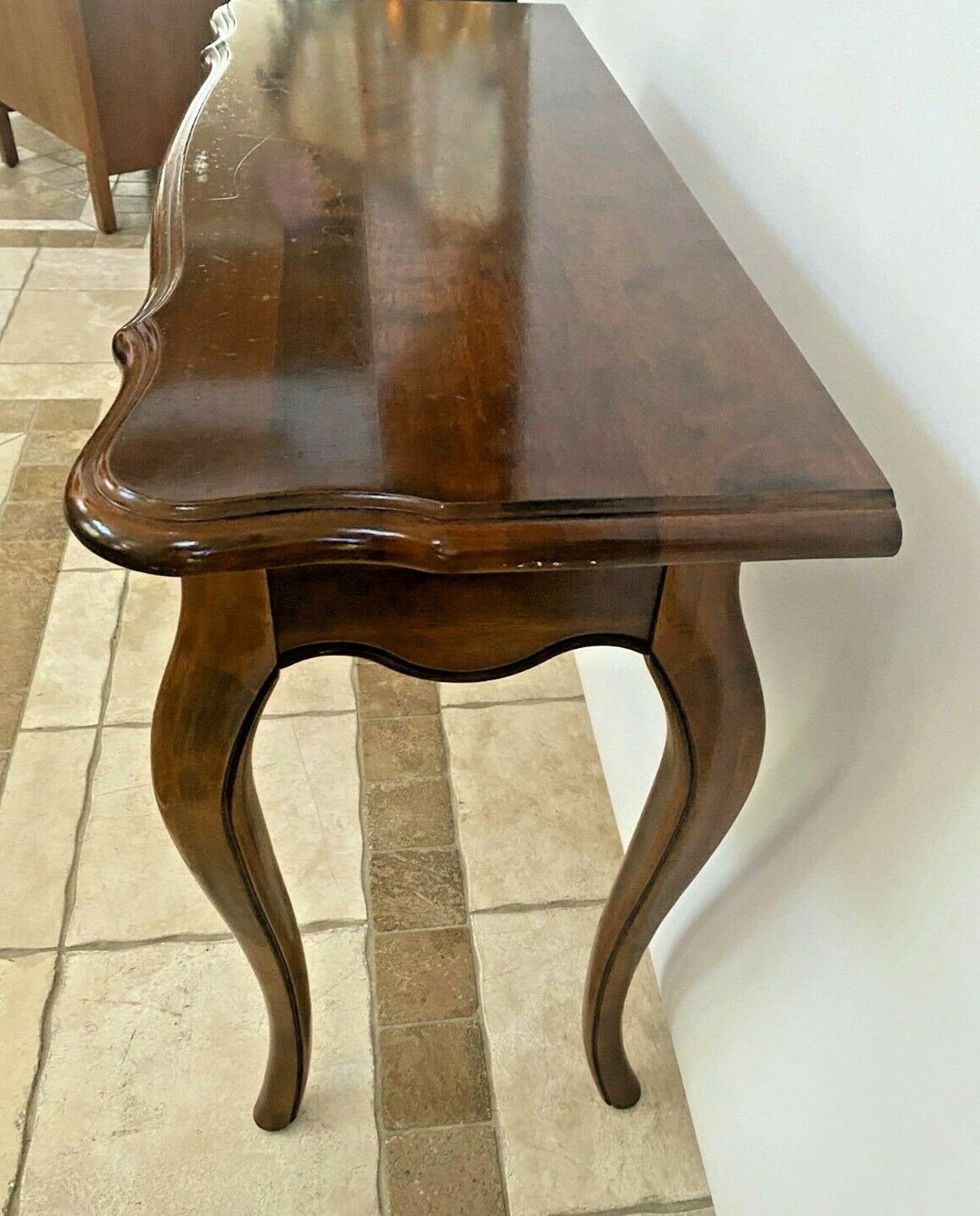 Ethan Allen Console Sofa Table Solid Walnut Single Drawer Etsy