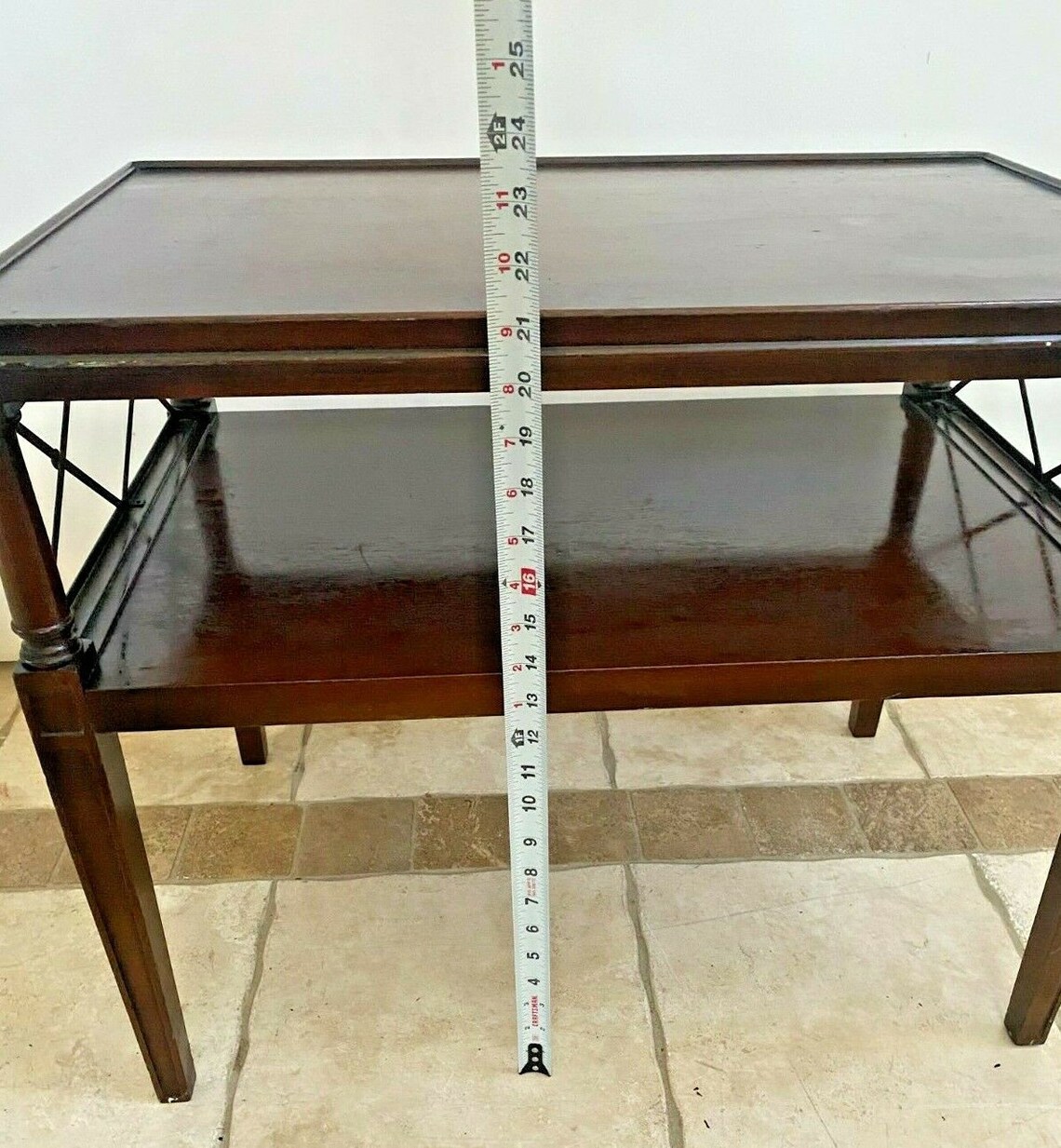 Vintage Hekman Table Bottom Shelf Two Tier Mahogany High Etsy