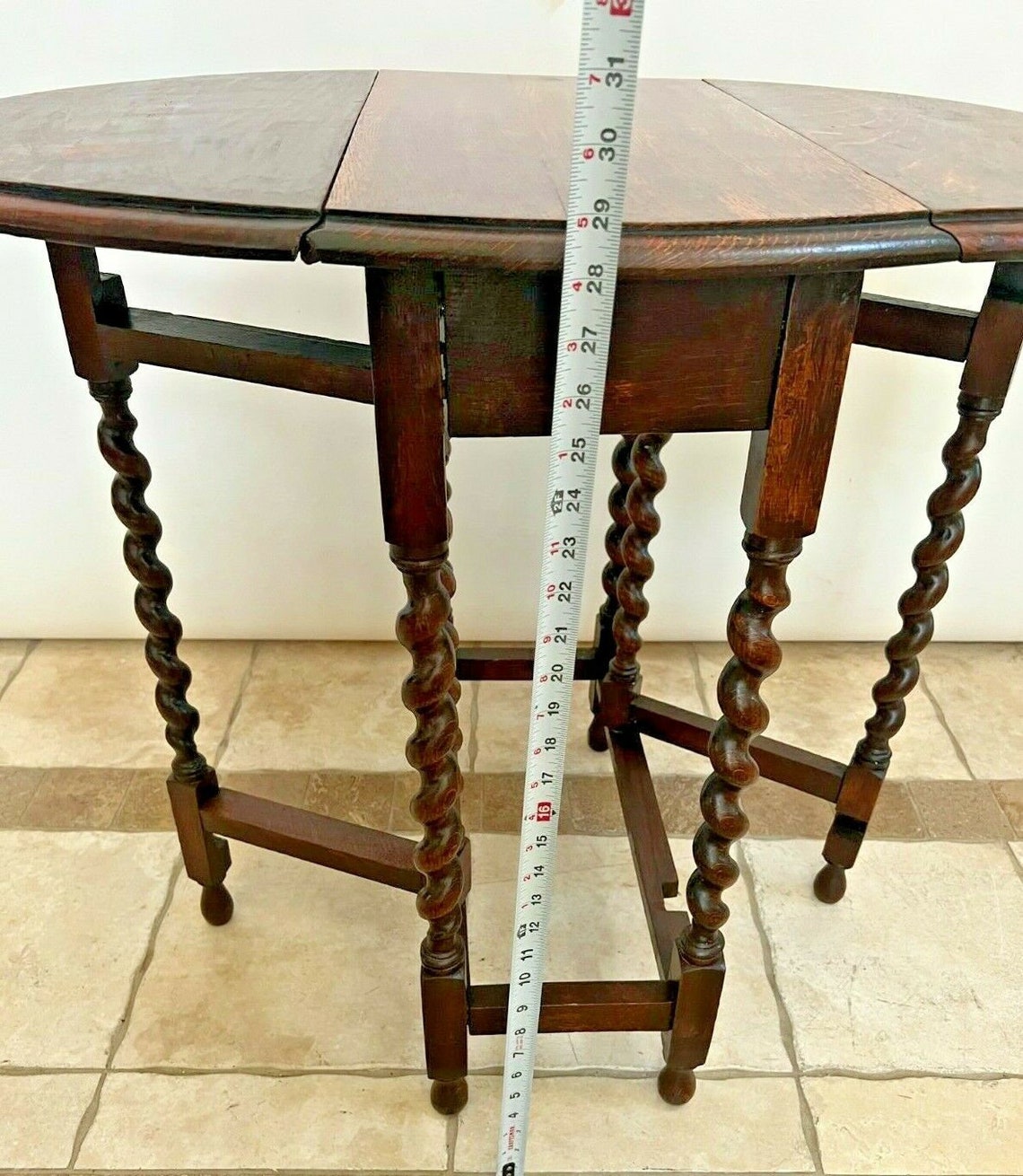 Antique Small Kitchen Dining Table Barley Twist Gate Leg Drop | Etsy