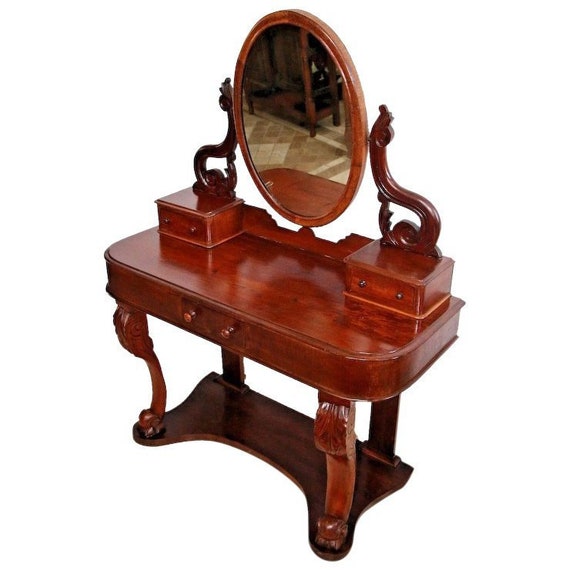 Gorgeous Art Nouveau Antique Vanity Adjustable Mirror Brass Gorgeous Art Nouveau Antique Vanity