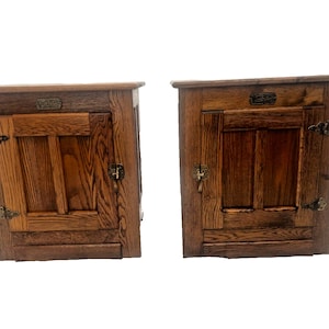 Retro Pair White Clad Cabinets Nightstands Ice Box Style Set of