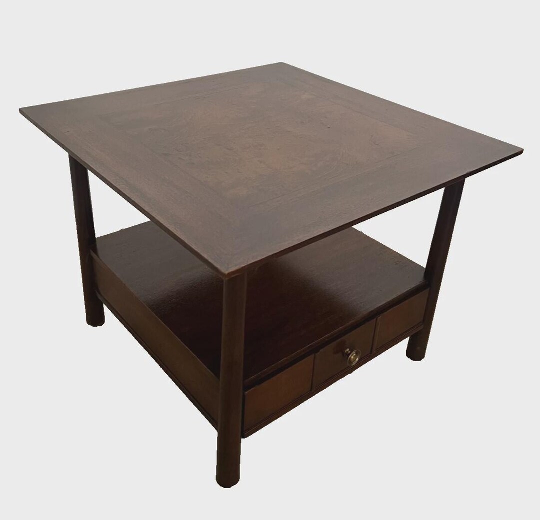 Henredon Nightstand Side Table With One Drawer and Bottom Shelf