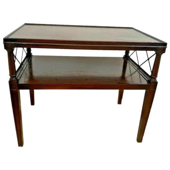 Vintage Hekman Table Bottom Shelf Two Tier Mahogany High Vintage Hekman Table Bottom Shelf Two, Hekman Square Coffee Table