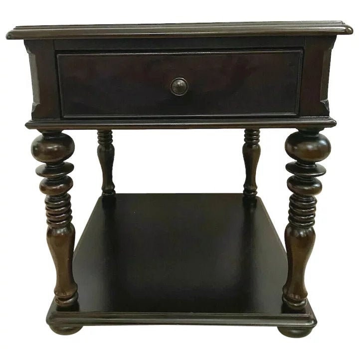 Vintage Universal Furniture Side Table Top Drawer Bottom Shelf Two