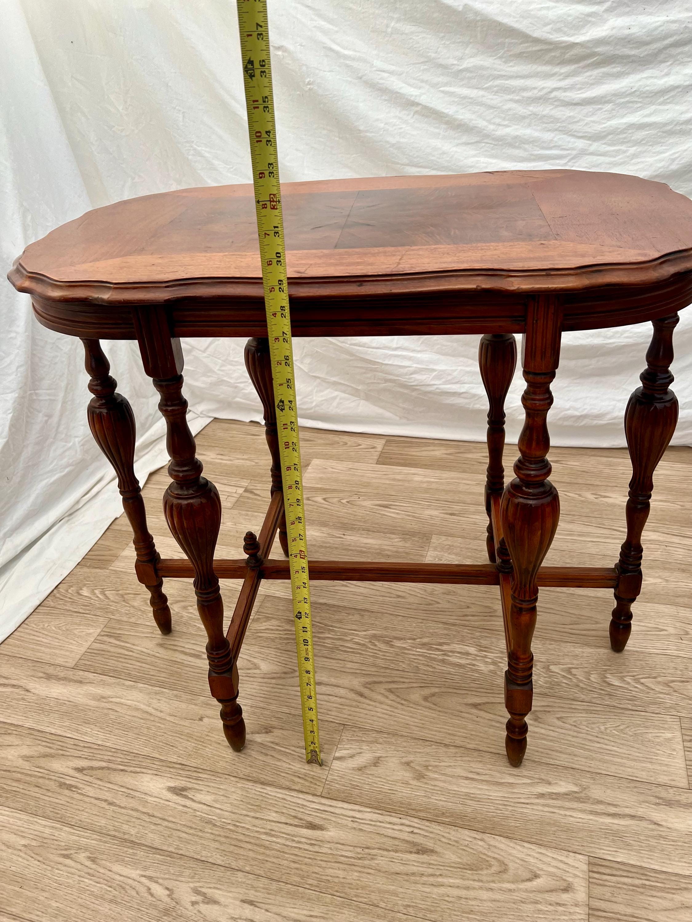 Rare Italian Victorian Parlor Table Six Legs Rectangular Shape