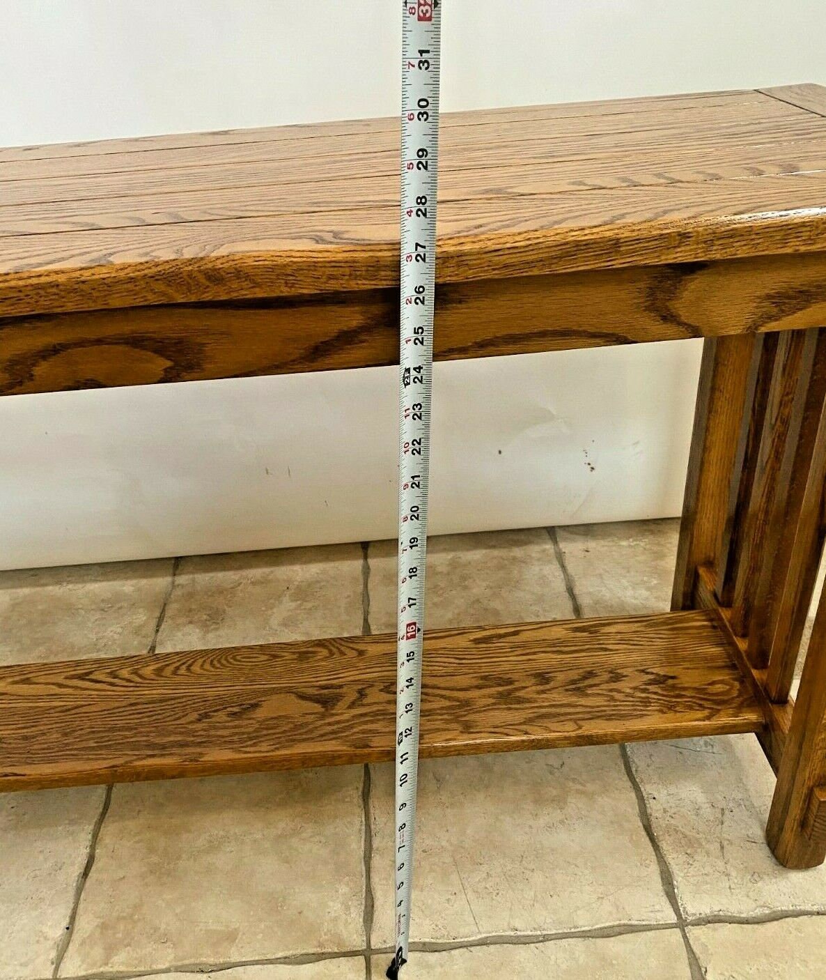 Vintage Arts and crafts Sofa Table Console solid Oak Bottom Etsy