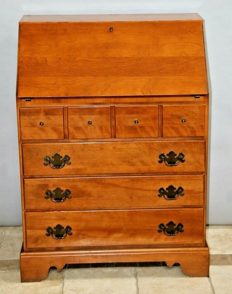 Gorgeous Vintage Ethan Allen Heirloom Nutmeg Maple Drop Front Etsy