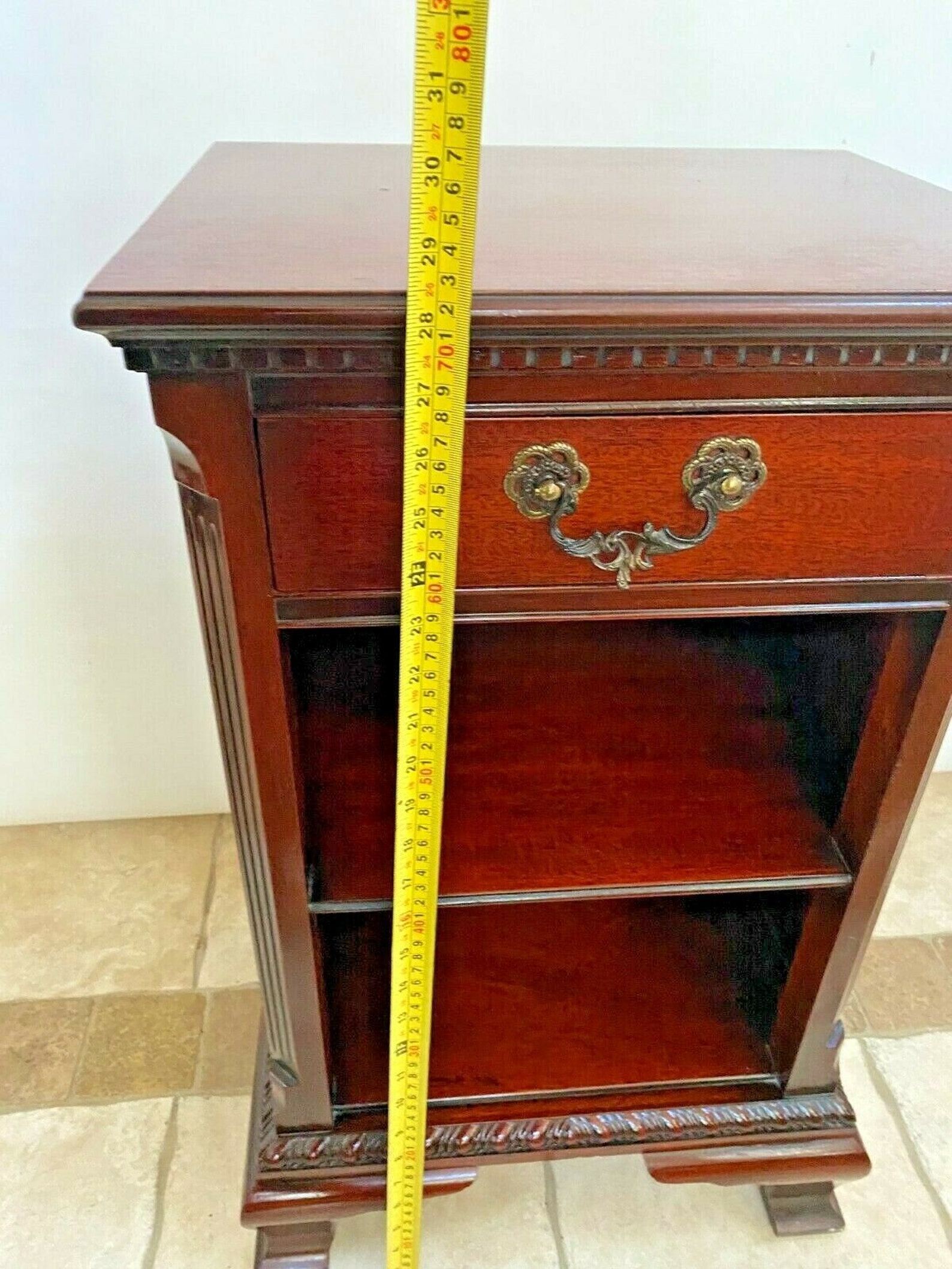 Vintage Drexel Side Table With Drawer and Bottom Shelf Carved Etsy