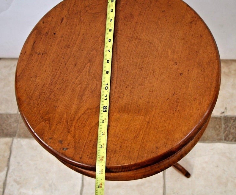 Antique Round Maple two Tier End Table Side Table Pedestal Etsy