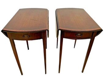 Vintage Pembroke Tables Tall expanding Nightstands Mahogany Ferguson Furniture