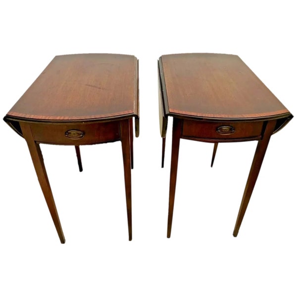 Vintage Pembroke Tables Tall expanding Nightstands Mahogany Ferguson Furniture