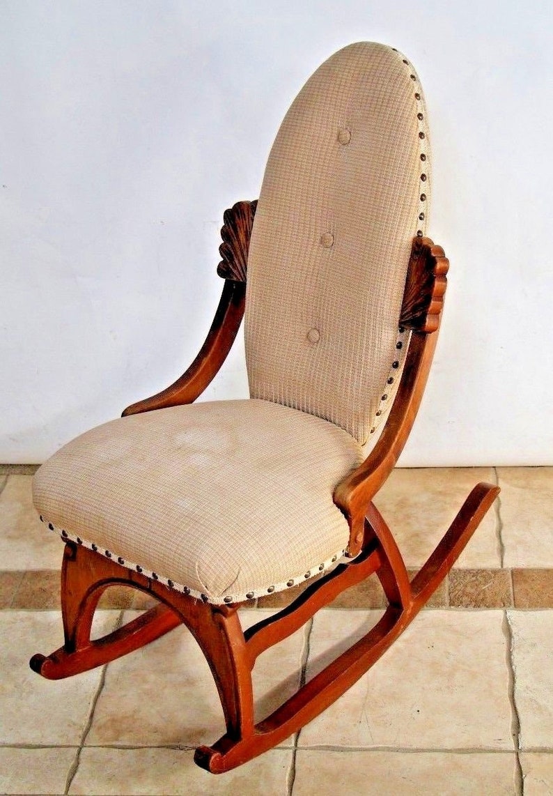 Vintage French Country Rocking Chair Fabric Petite Size By Etsy