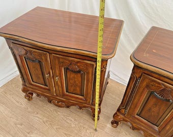 Set of Two Drexel Heritage Nightstands End Tables Double Door