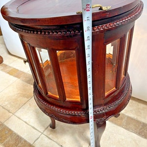 Round China Cabinet Curio Display Lighted Beveled Glass Two Doors Brass Handles - Etsy