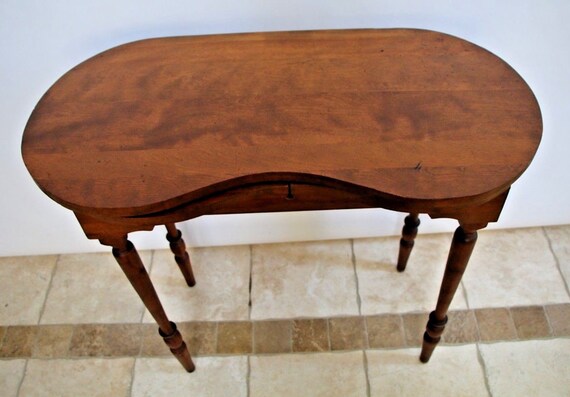 Antique Vanity Small Writing Desk Top Drawer Solid Hardwood Etsy