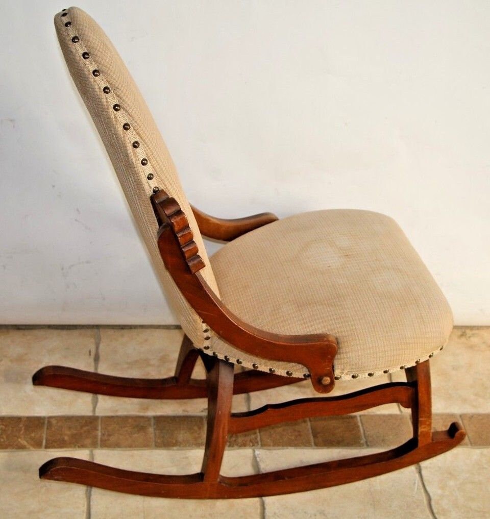 Vintage French Country Rocking Chair Fabric Petite Size by - Etsy