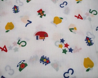 4 yards  children toddlers fabric soft cotton Colorful Novelty print Vintage