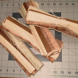 Vintage cotton quilt quilting Fabric Scrap Bundle 1/16 of 10 Prints Neutral